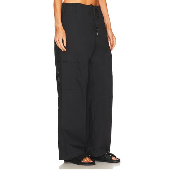Lovers + Friends Black Baggy Cargo Pants LARGE Wide Leg Drawstring $198 NEW - Picture 3 of 9